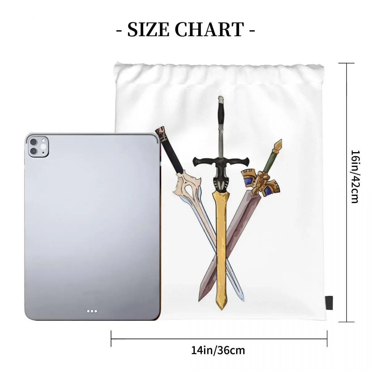 Fire Emblem - Legendary Swords Backpacks Portable Drawstring Bags Drawstring Bundle Pocket Sports Bag BookBag For Travel School