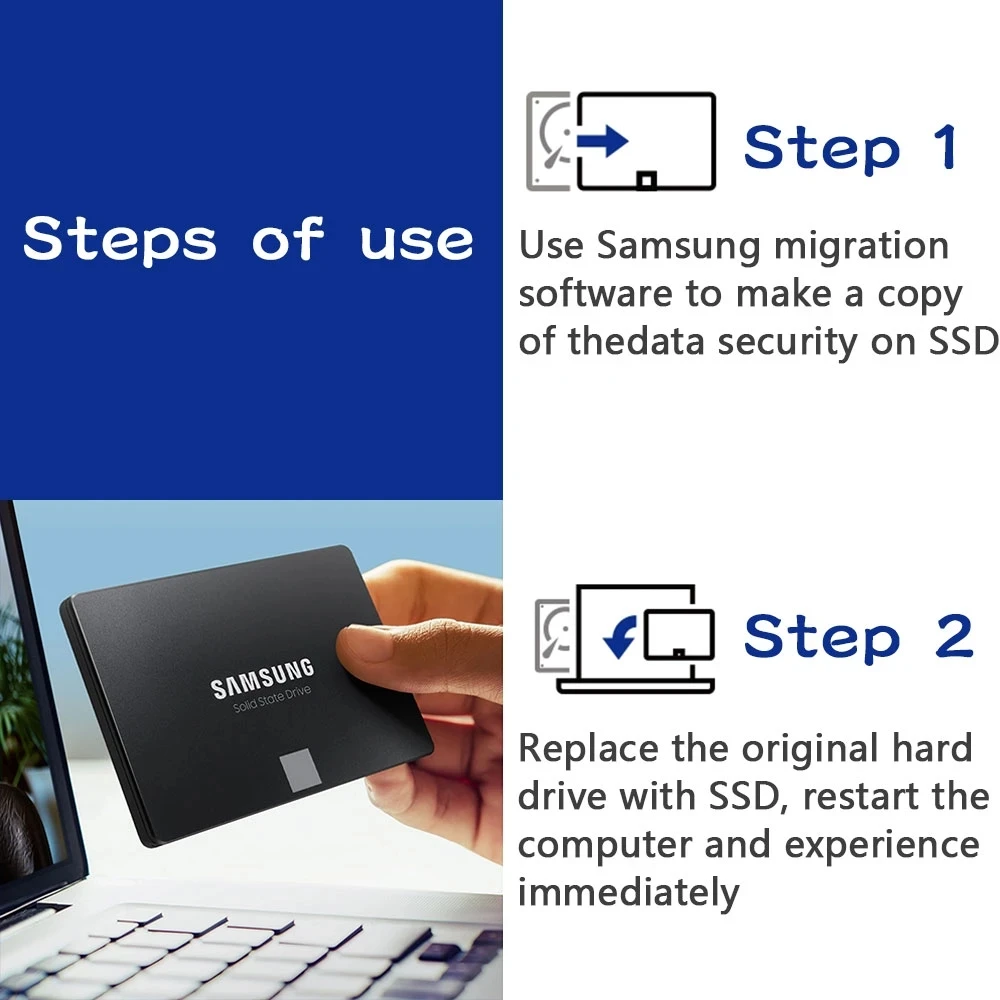 Samsung SSD Internal Solid State Drive Upgrade 970 EVO Plus MLC NVMe M.2 2280 PCIe 3.0x4 870 EVO SATA III SSD For Laptop Desktop