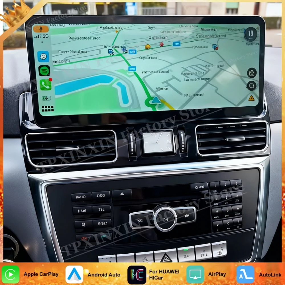 W12.3 ireless Apple CarPlay Android Auto HiCar لبنز ML W166 GL X166 2012 2013 2014 2015 ترقية السيارة الأصلية GPS مرآة الارتباط #1