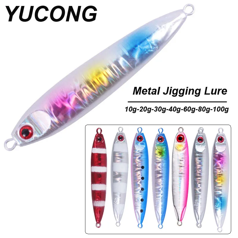 YUCONG Metal Drags Lure 10g-100g Shore Casting Fishing Bait Trolling Jigs Wobbler pesca cebos Jigging lurre Saltwater peche Isca