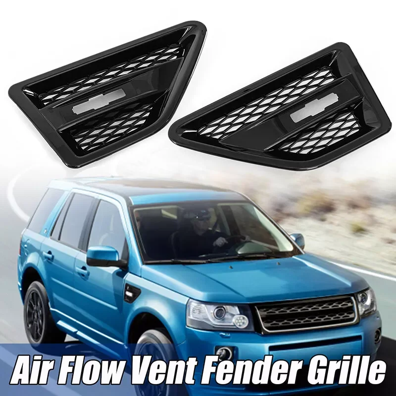 Black Side Fender Spoiler running Mesh Vent per Land Rover Freelander 2 LR2 2008-2015 Racing Door Side Grille LR001660 LR001658