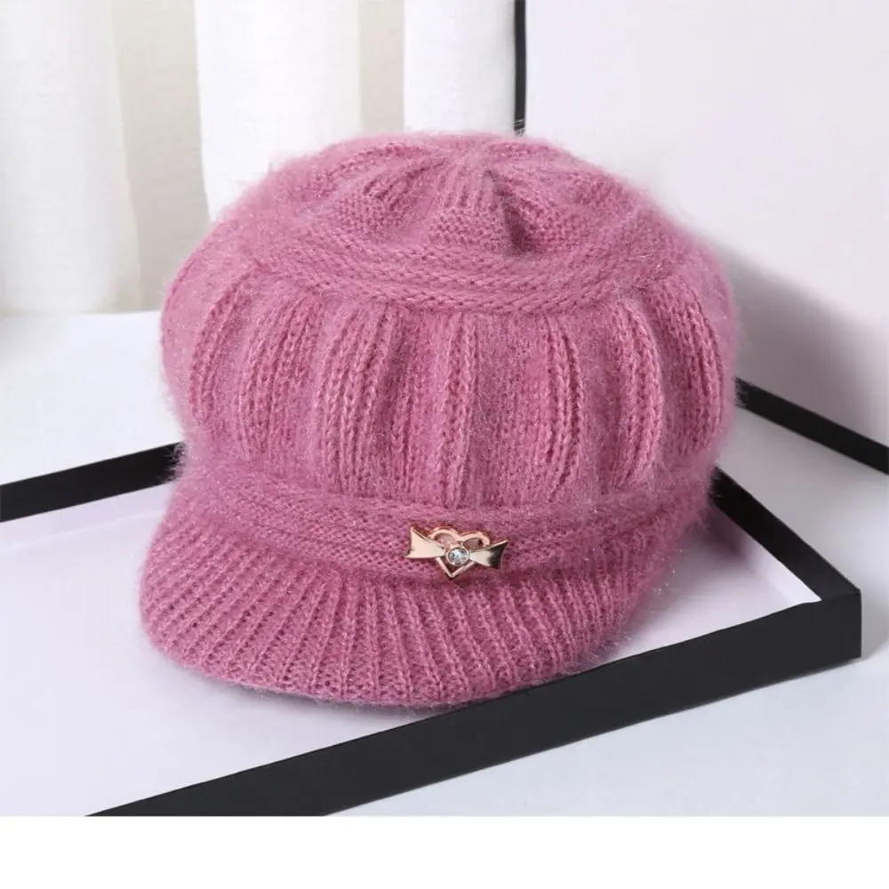 Knitted Knitted Hat Fashion Ear Guard Windproof Peaked Cap Keep Warm Double Layers Protection Caps Woman