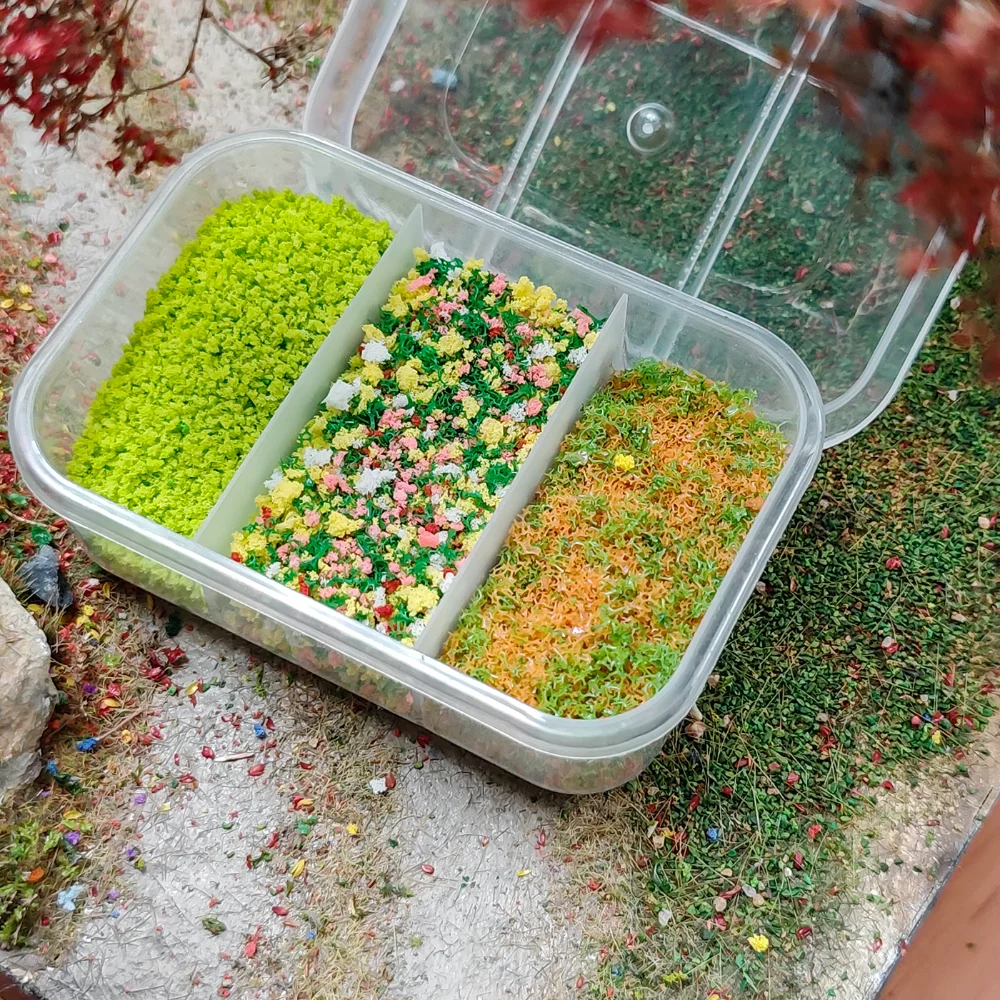 Miniature Diorama Grass Flower Powder Mixed Color Sponge Foliage Powder For Fairy Garden Scene DIY Handmade Materials 1box