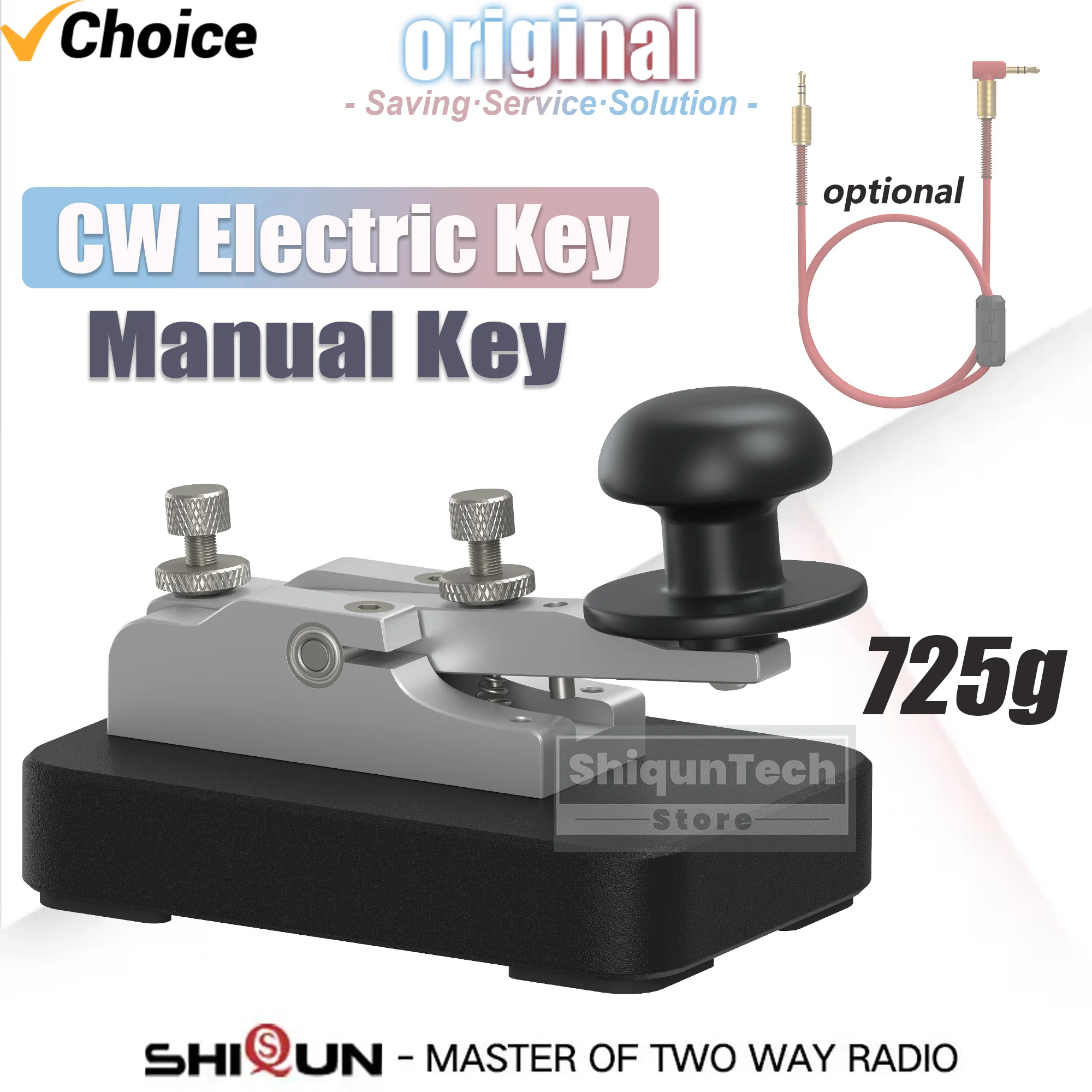 Laomao Old Cat Manual CW Morse Key Morse Code Telegraph Keyer For Amateur Radio Users 3.5MM Audio Plug For FT-817 FT-857D IC-705