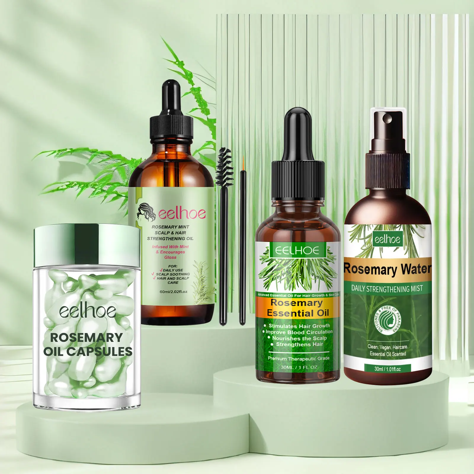 

EELHOE Rosemary Hair Growth Oil to Prevent Hair Loss Treatment Deep Nourish Hair Strengthener Split Ends Rosemary Essential Oil