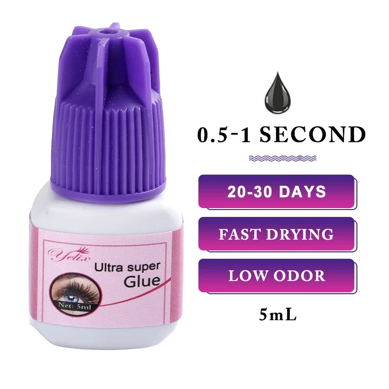 Yelix wimpern verlängerung kleber 0.5-1 Sec Schnelle Trockenen einzelne wimpern kleber Schwarz/Klar wimpern kleber Falsche Wimpern lash erweiterung