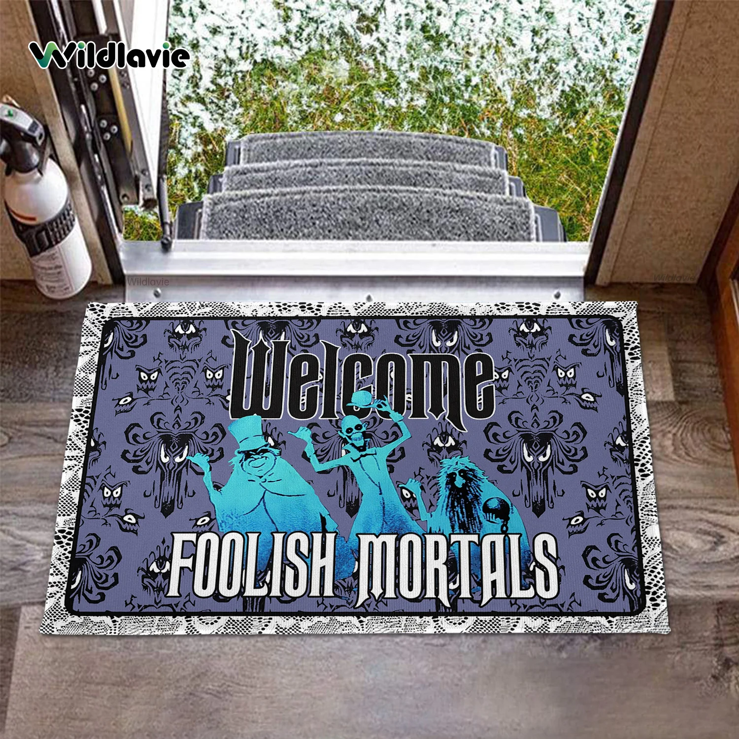 VIKAMA Welcome Mat Halloween Door Mat Laundry Room Mat Crystal Velvet Rug For Bedroom Bathroom Mat Outdoor Carpet