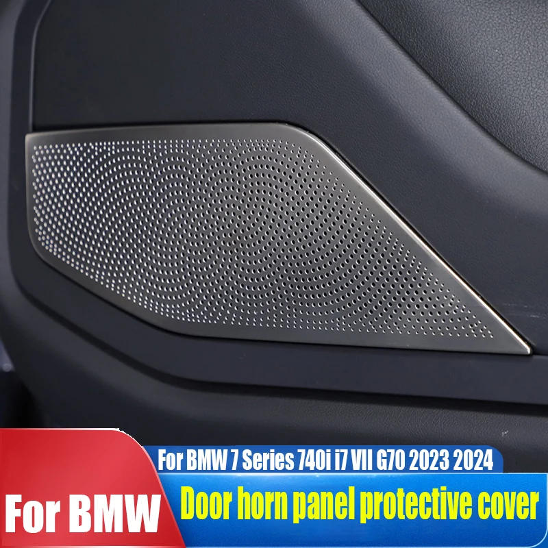 

Car door horn panel protective cover car interior decoration products For BMW 7 Series 740i i7 VII G70 2023 2024