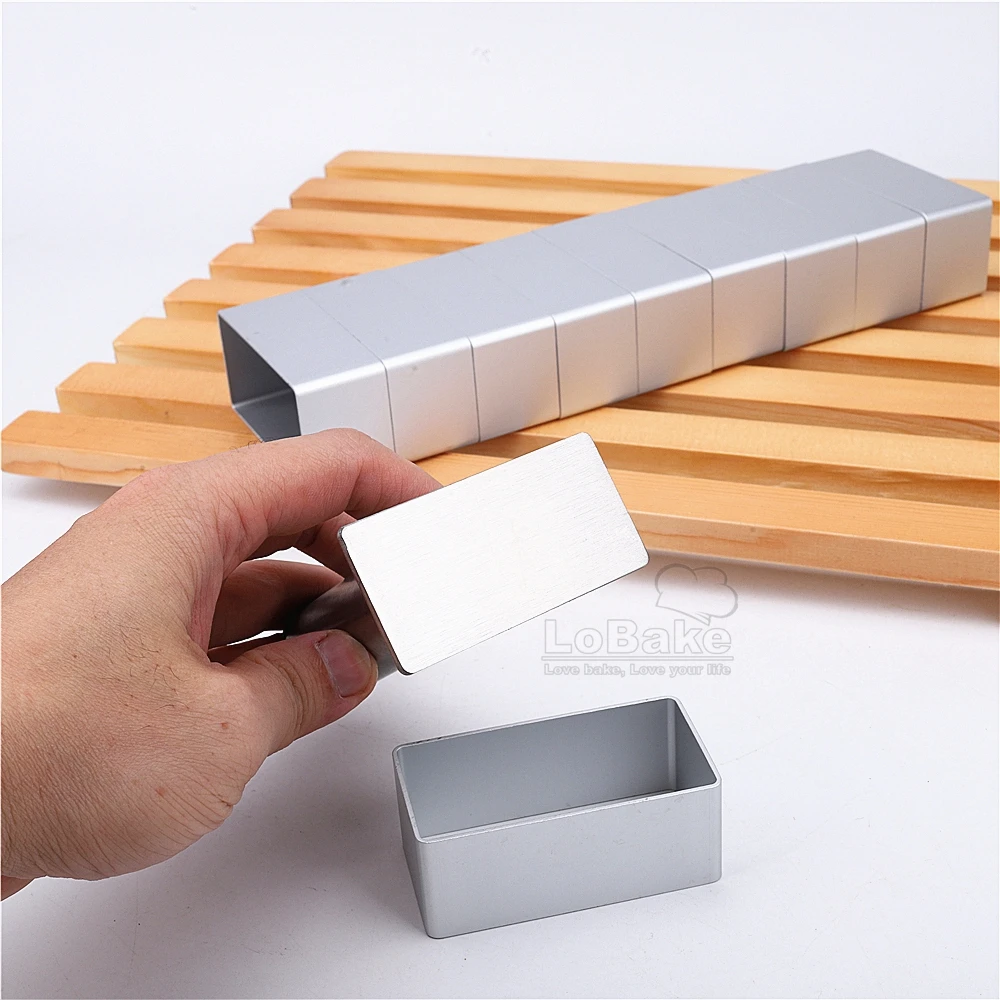 2.7cm Height Lengthened Rectangle Aluminium Cookie Cutters and Stainless Steel Embossers Stamp DIY Baking Accessories and Tools