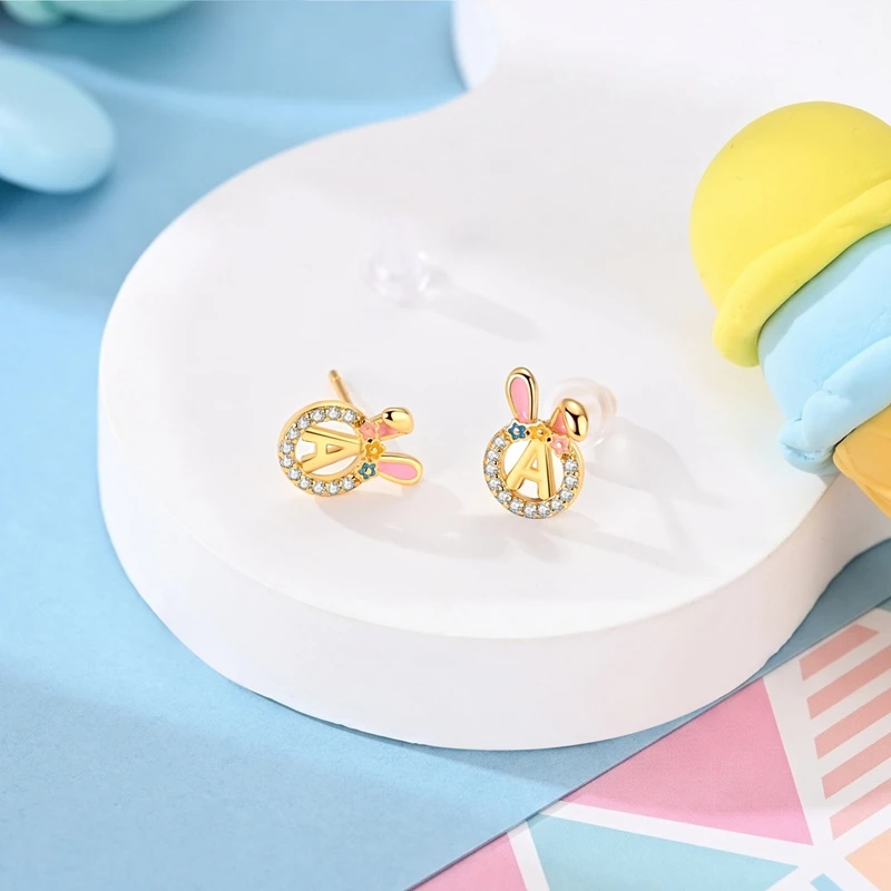 925 Sterling Silver Hoop Earrings Daisy Cherry Blossom Bee Girl Series Ear Studs Fit Elegant Female Accessories Jewelry - view 2