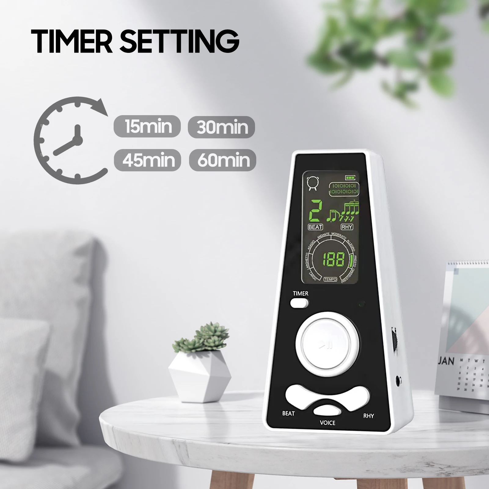 Electronic Digital Metronome Timer Universal Electronic Metronome Volume and Beat Speed Control Battery USB Cable Powered Tools