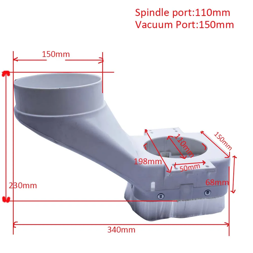 CNC Spindle Dust Collector 110mm Dust Cover With Brush Set Suitable For CNC Woodworking Engraving 9kw Tool Change Spindle Dust