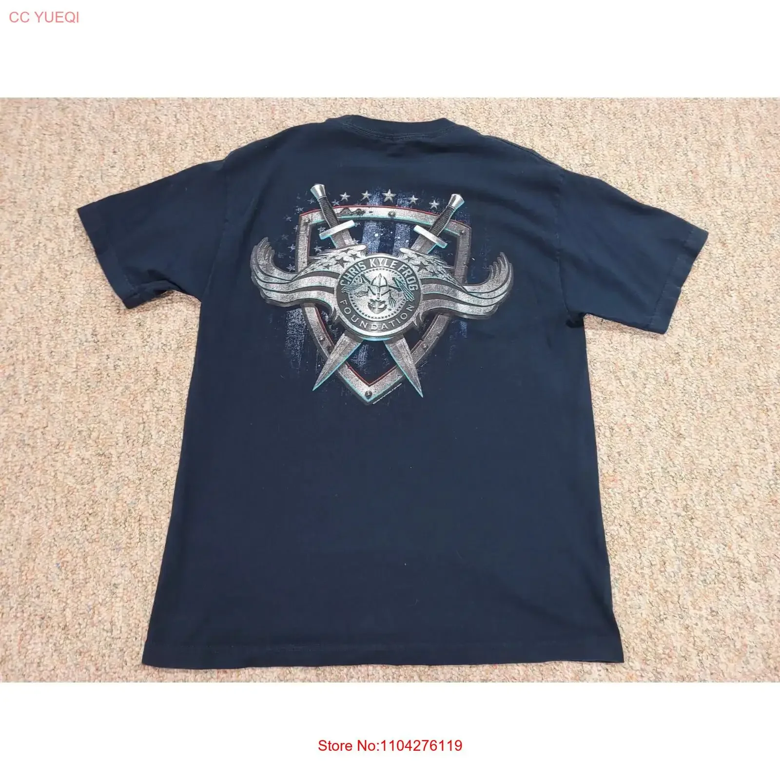 Chris Kyle T Shirt Mens Large Blue Frog Foundation American Sniper Military Army vintage Washed Unisex designer clothes