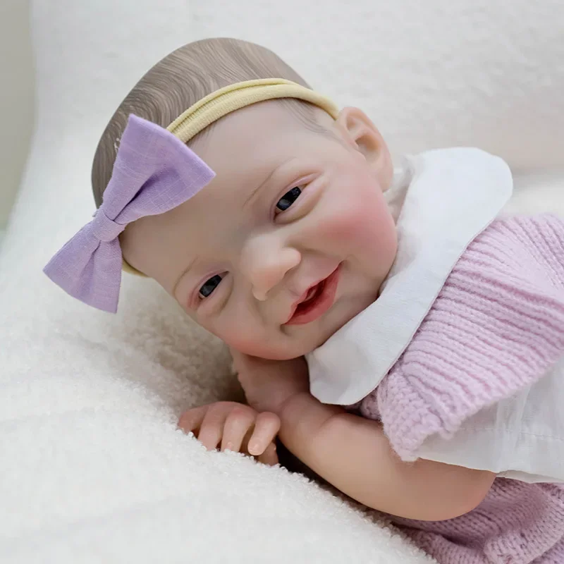 19인치 찰리 신생아 소프트 바디 아기 인형 이미 페인트 완료 다시 태어난 아기 인형 눈에 보이는 정맥이 있는 3D 그림