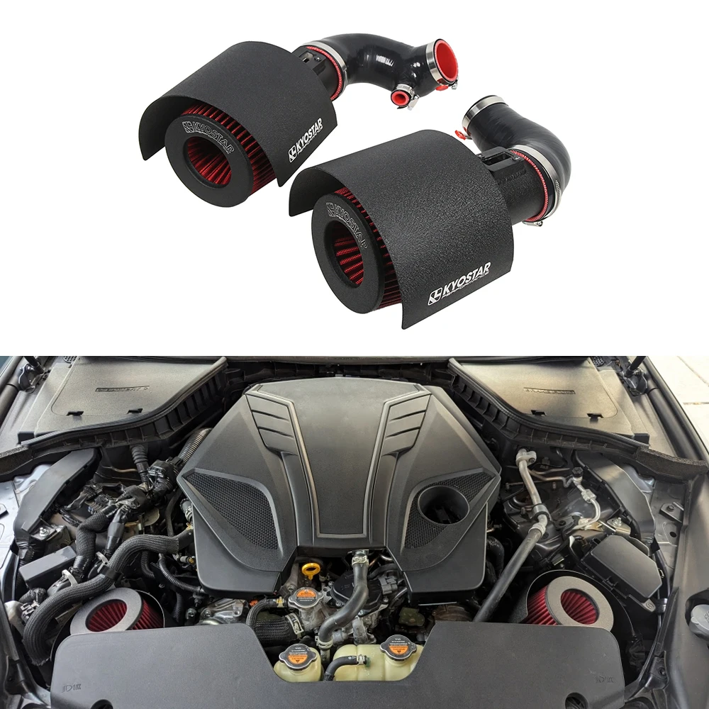 

KYOSTAR Cold Air Intake Kit Pipe for 2016+ Infiniti Q50 Q60 3.0L Twin Turbo VR30DDT Dedicated Fixed Position+ Heat shield