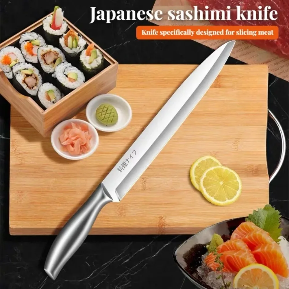 PLYS-Professional Japanese Kitchen Salmon Sashimi Knife for Home Use Stainless steel Salmon Sashimi Knife Sharp Specialized Knif
