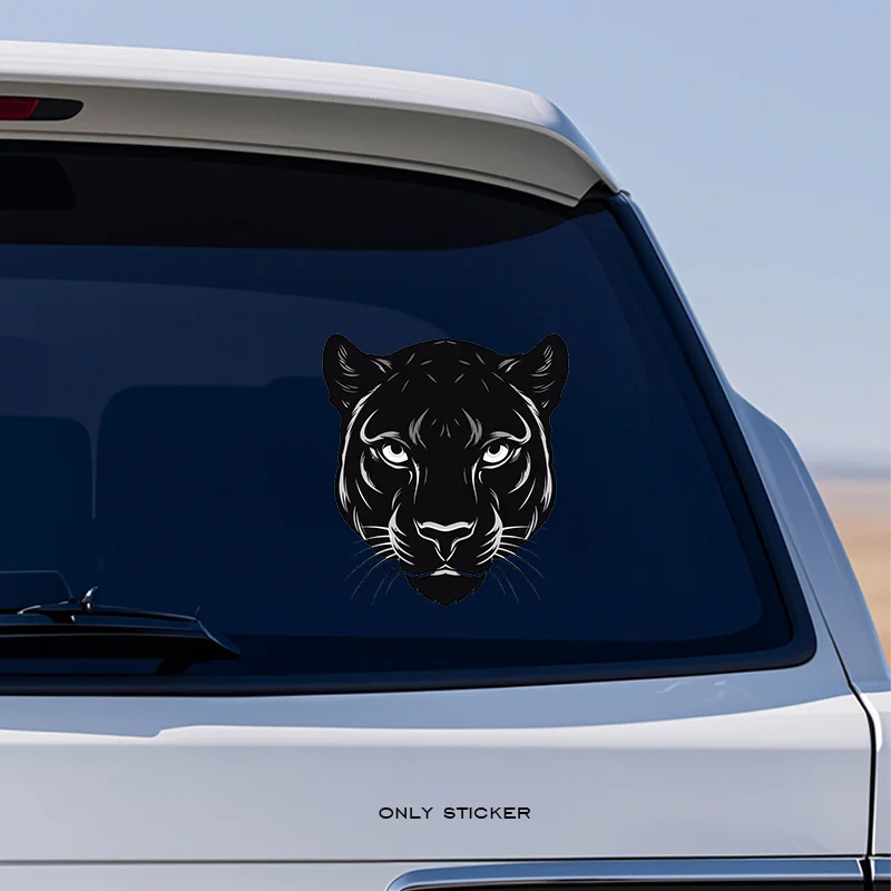 1pc pantera negra cabeça carro motocicleta adesivo, decalque elegante para auto moto exterior, veículo único animal adesivo