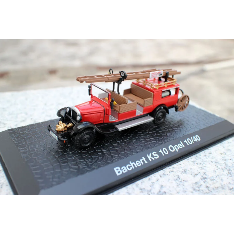Motor de bomberos fundido a presión, escala 1/72, Bachert KS 10, Opel, modelo de coche de aleación, juguete coleccionable, regalo, adorno de exhibición de recuerdo