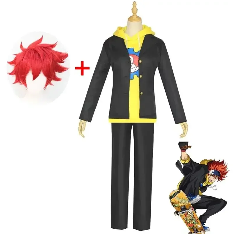 

High School Student Uniform SK8 the Infinity Anime Cosplay Costume with Red Wig for Halloween Carnival Funny Outfit