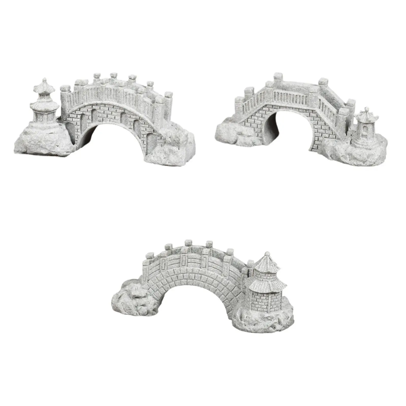 Stone Bridge Figurine Sandstone Aquarium Ornament for Living Room Desk Study