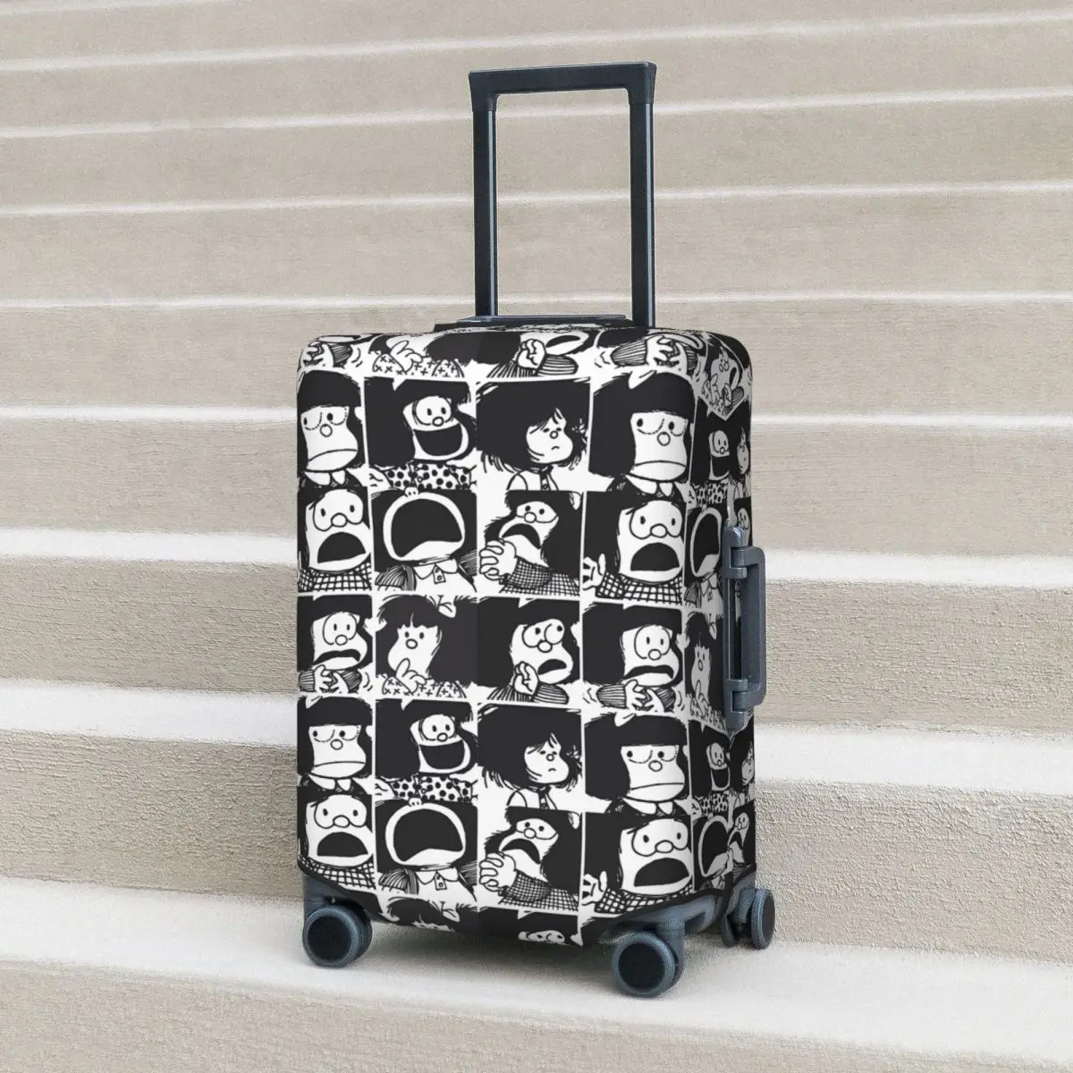 

Mafalda Manga Suitcase Cover Girl Cute Useful Travel Protection Luggage Accesories Vacation