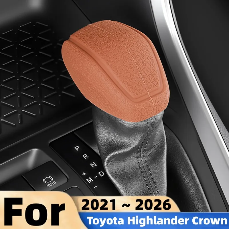 

Car Gear Shift Head Shift Knob Cover Gear Shift Handle Silicone Trim Cover For Toyota Highlander XSE XU70 Crown Kluger 2021~2026