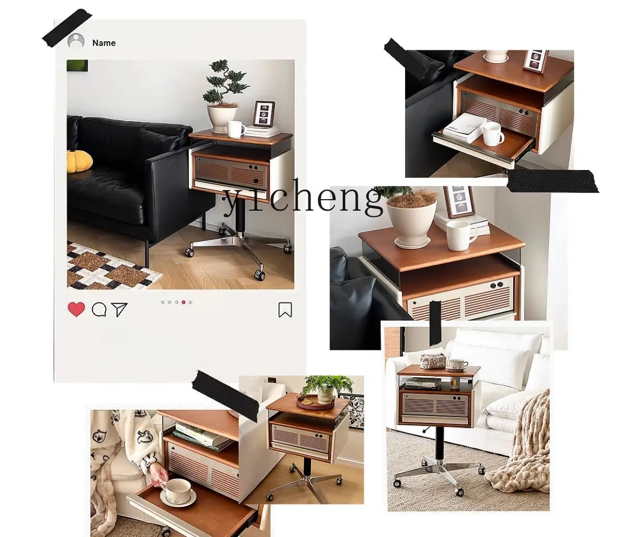 ZZ dining side cabinet integrated side cabinet wall cherry solid wood living room locker