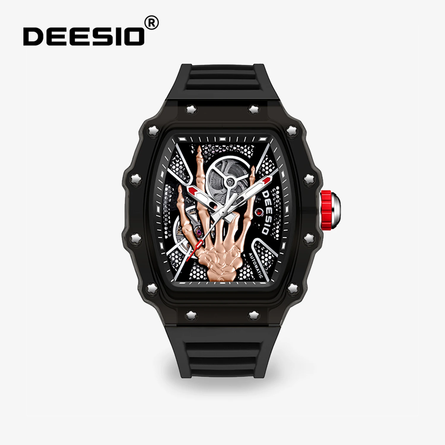Deesio Herren-Armbanduhr mit automatischem Automatikaufzug, mechanisches Uhrwerk, leuchtend, wasserdicht, modisches Sport-Design, luxuriöse Geschenke für Ihn