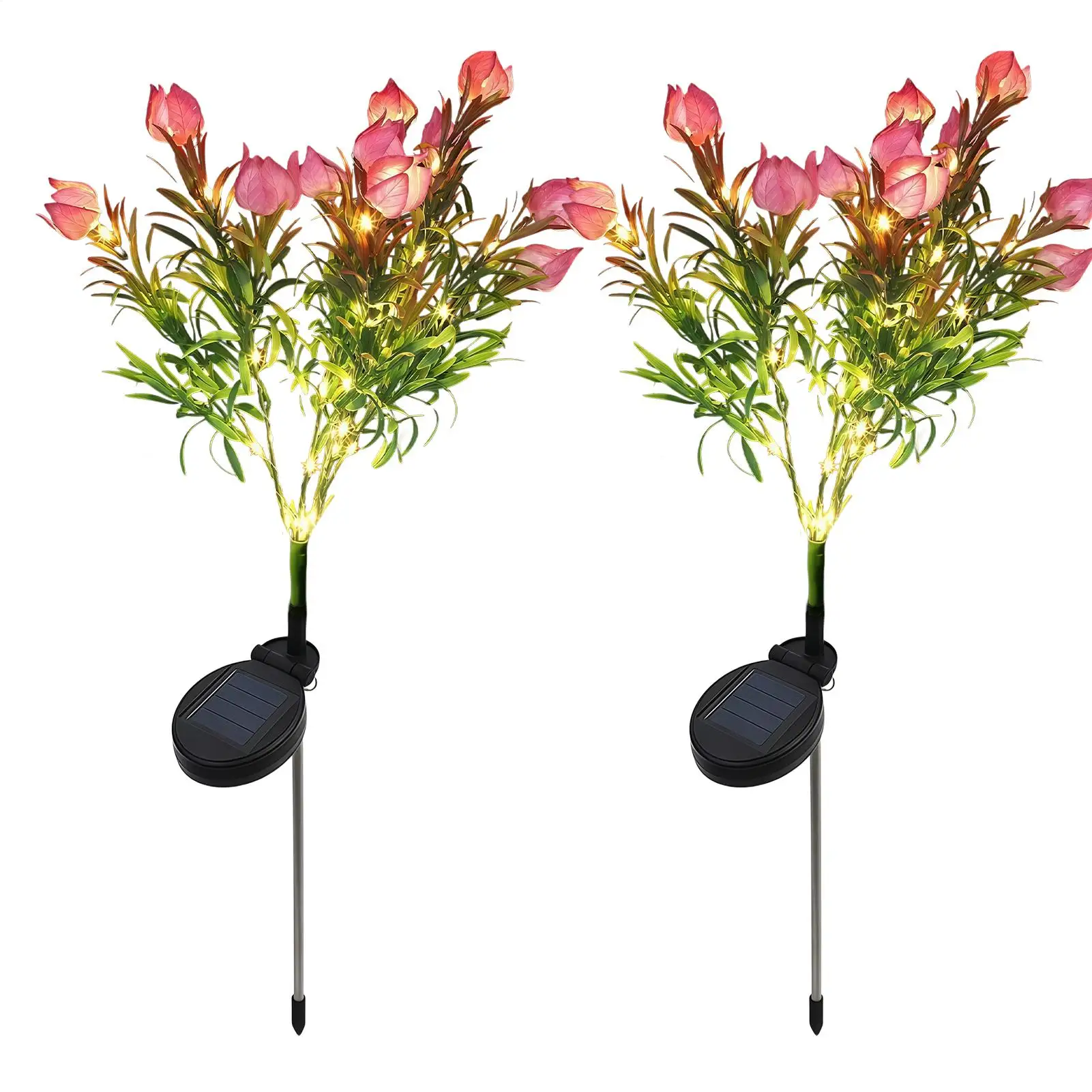 Solar Flowers Outdoor Waterproof LED Realistic Gardenia Decorative Waterproof Garden Lights Solar Powered For Patio Garden