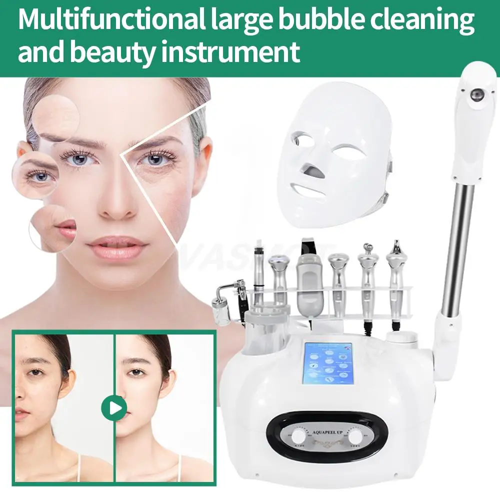 10 In 1 Hot Mist Water Hydrogen Oxygen Facial Deep Clean Jet Peeling Skin Rejuvenation Rf Lifting Led Therapy Beauty