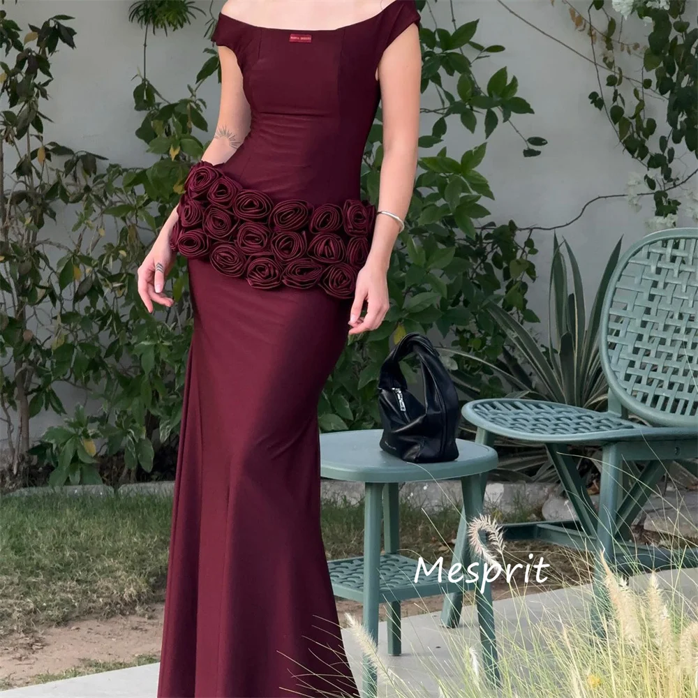 Robes longues personnalisées de haute qualité, plis à fleurs faites à la main, trompette, épaules dénudées, occasions sur mesure, Style chinois