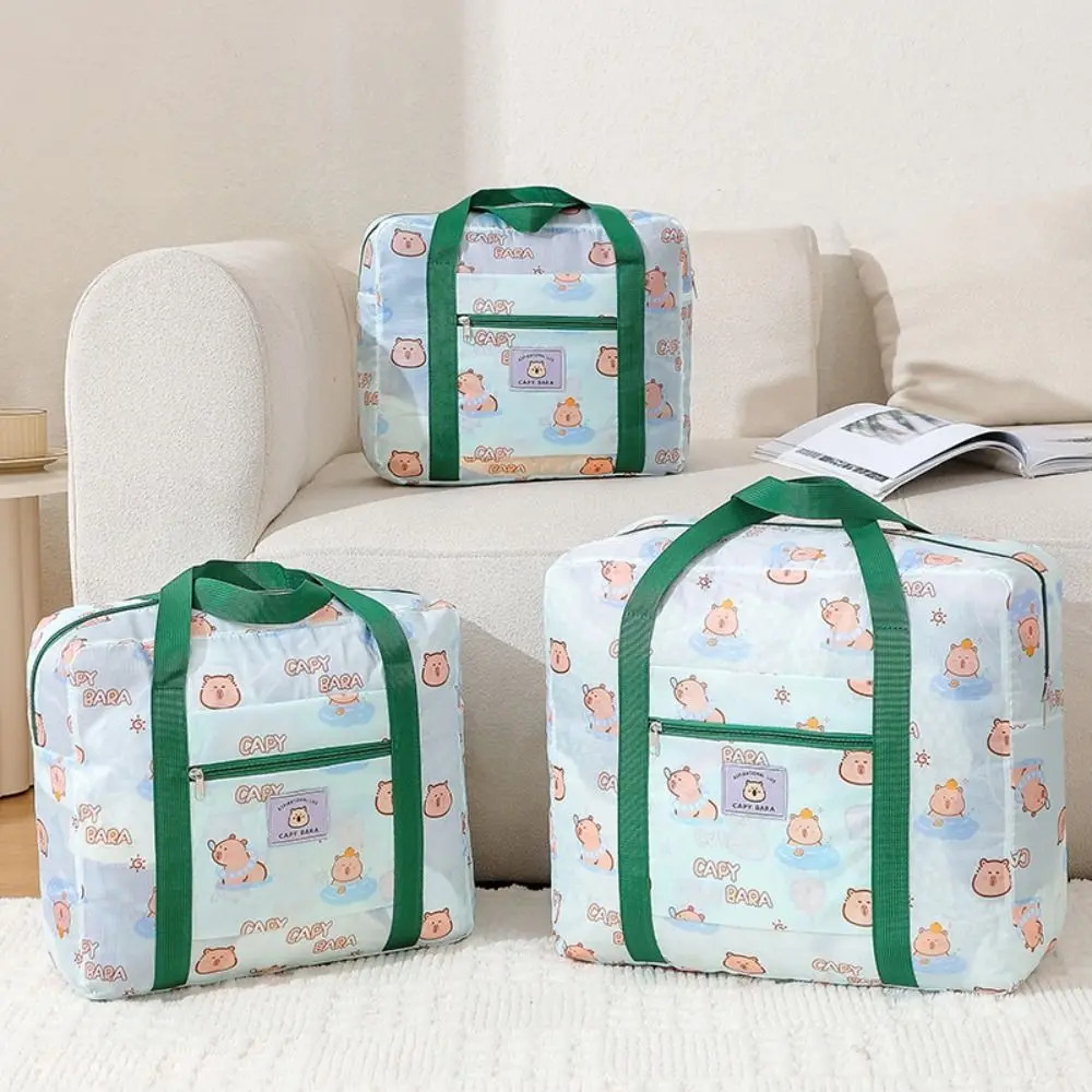 Capybara Large Capacity Foldable Travel Bag Cartoon Multifunctional Student Quilt Storage Bag WaterProof Lightweight