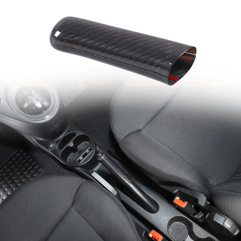Real Carbon Fiber For Fiat 500 2007-2026+ Car Center Control Handbrake Lever Cover Decorative Sticker Car Interior Accessories