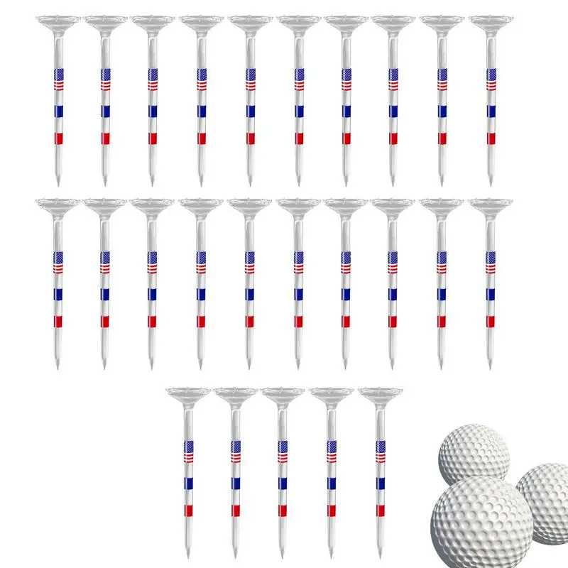 Tees Pegs Golf Indoor Golf Tees Transparent Americal Flag Design Golf Tees Unbreakable Golf Training Practice Practice Golf Tees