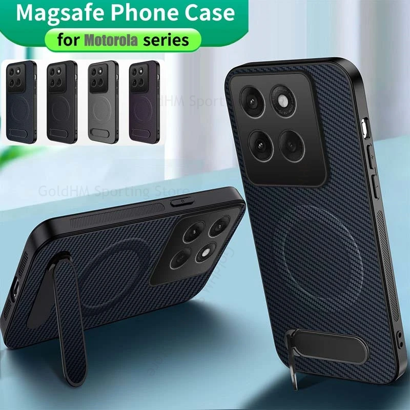 

For Motorola Edge X70 Air 70 60 Pro 50 UItra Luxury Fiber Leather Phone Case For Moto G86 G85 G84 G34 G45 Soft TPU Stand Cover