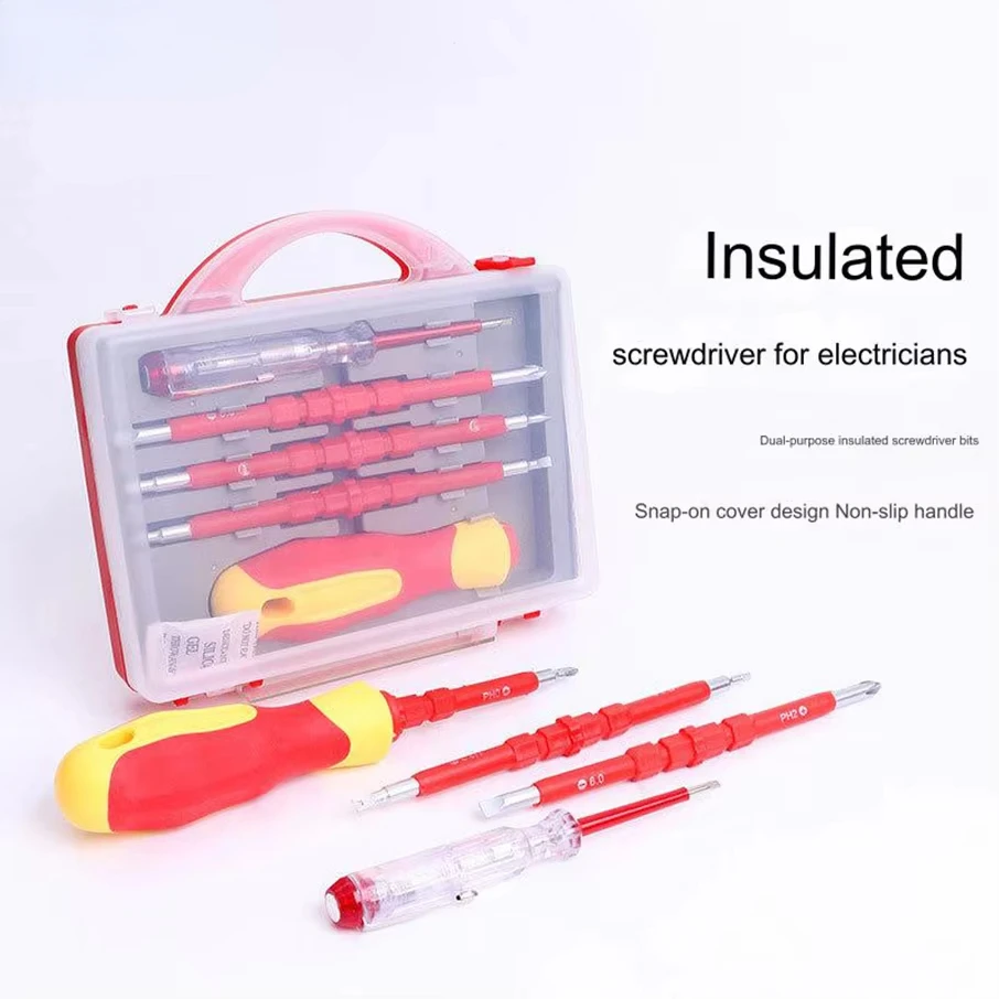 

5 in 1 CRV electrician multi-functional flat head screwdriver repair tool Insulated screwdriver set