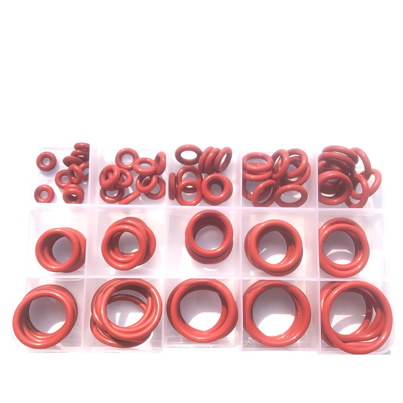 VMQ Dichtungs-O-Ringe Rote Silikonringe Dichtungssatz CS 1/1,5/1,9/2,4/3,1 Silikon-O-Ring Dichtungsscheiben O-Ring Silikagel-Kit – Detail 12