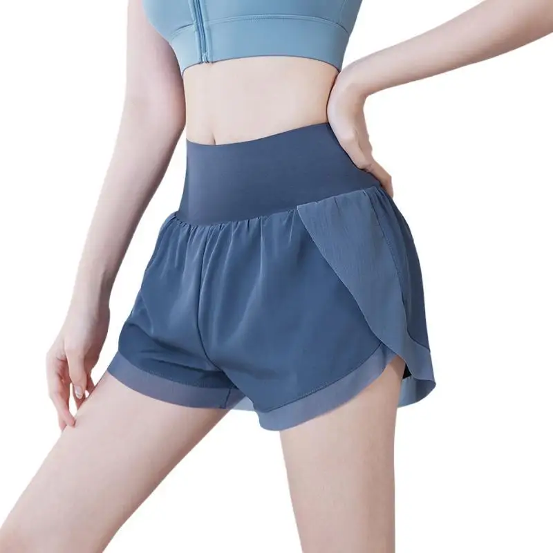 

Sports shorts running breathable thin loose and thin three-point pants fake two pieces anti-light fitness yoga quick-drying high