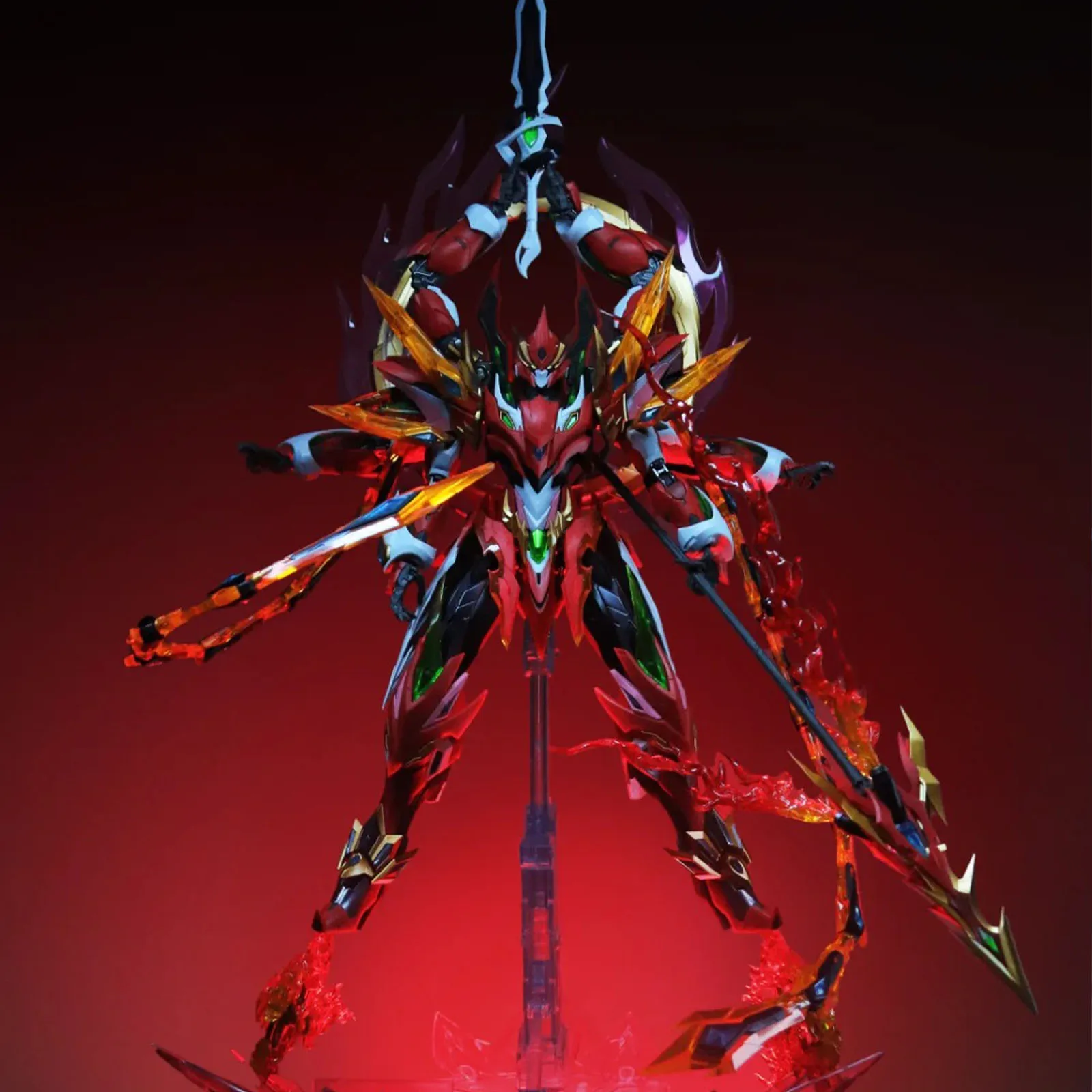 

Motor Nuclear Nezha Gk Assembly Model Kit Action Figures Six-Armed Mecha Lotus Base Alloy Skeleton Trendy Toy Boy Ornament Gifts