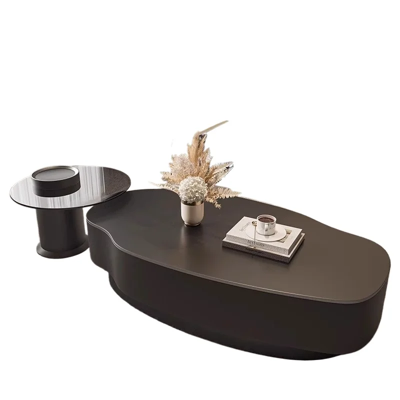 

Simple light luxury special-shaped slate coffee table modern simple size house type high-end oval coffee table
