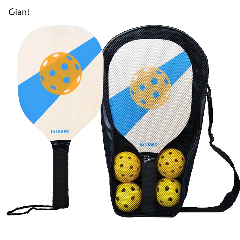 

2 Racquets 4 Balls 1 Pack Wooden Pickleball Paddles Set Children's Tennis Training Outdoor Sports Beginner's Guide Padelracket