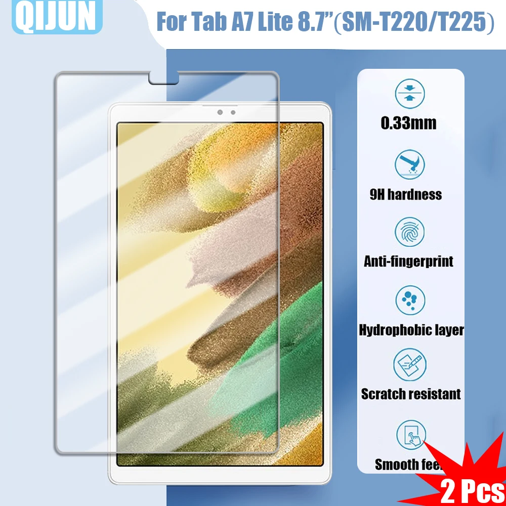 

Tablet glass for Samsung Galaxy Tab A7 Lite 8.7" Tempered film Explosion proof and scratch resistant waterpro 2 Pcs SM-T220 T225