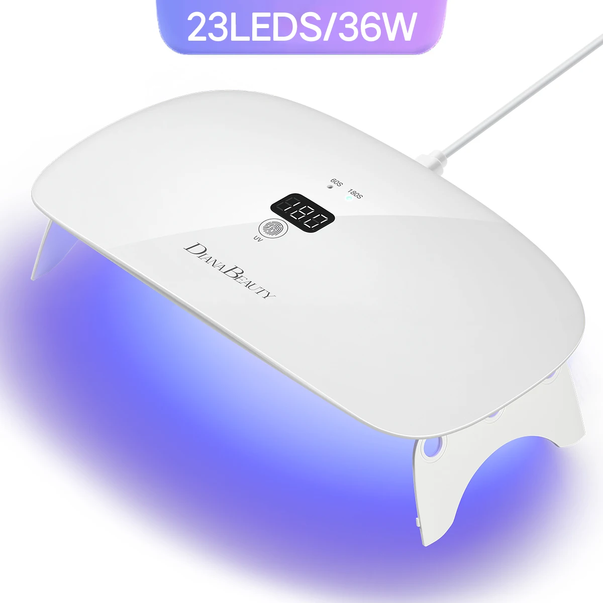 DianaBeauty 23LEDS Large Space UV LED Nail Lamp Foldable Nail Dryer With Touch Control 60/120s Timer USB Powered Gel Drying Lamp