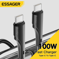 Essager 100W USB Type C To USB C Cable USB Type C PD 5A Fast Charging Charger Cord For Samsung Macbook Huawei Type-C Wire 1M