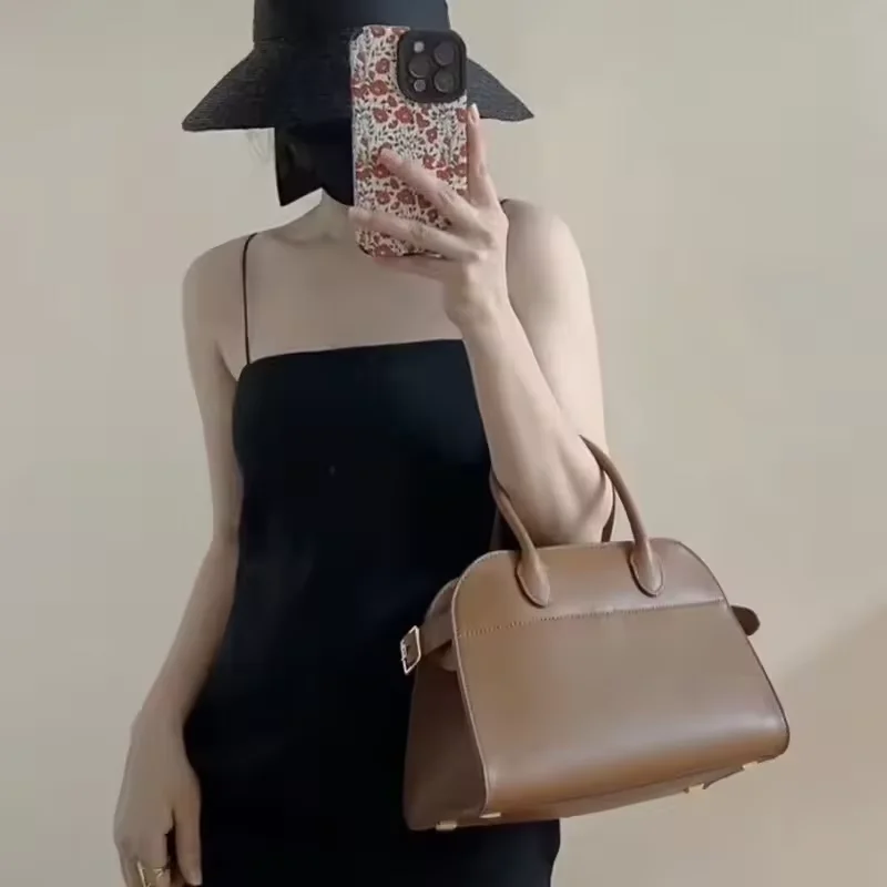 

High Quality Designer Tote Bag Handbag Shoulder Bags Fashion Margaux 15 Casual Soft Grain Plain Genuine Leather Women Handbags