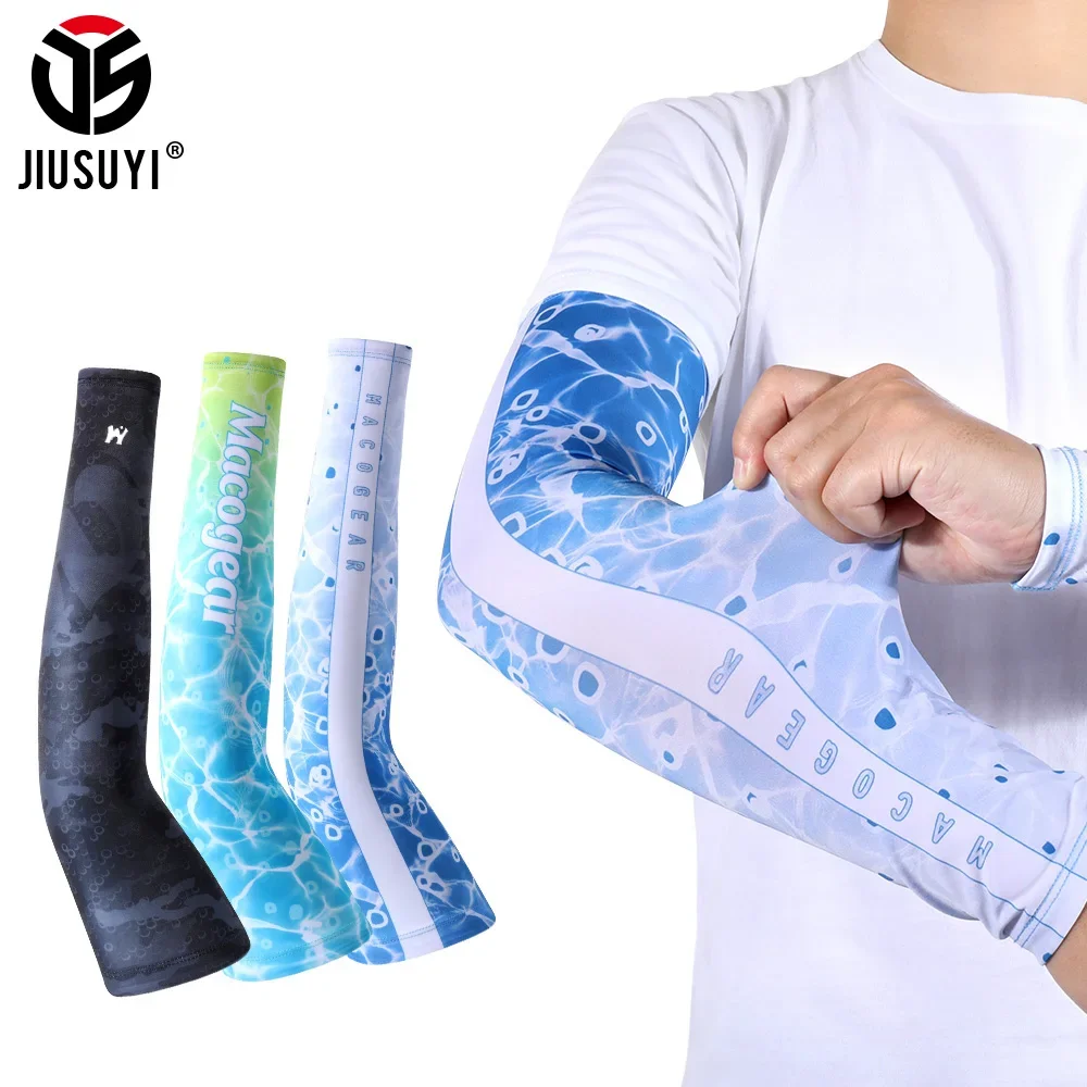 Sports Arm Compression Sleeves Basketball Cycling Summer Running UV Protection Volleyball Sunscreen Cooling Arm Warmers Cover