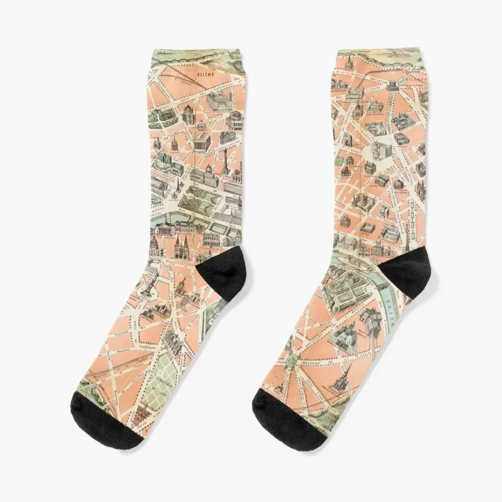 

Vintage Paris Map Socks Wholesale ankle Girl'S Socks Men's