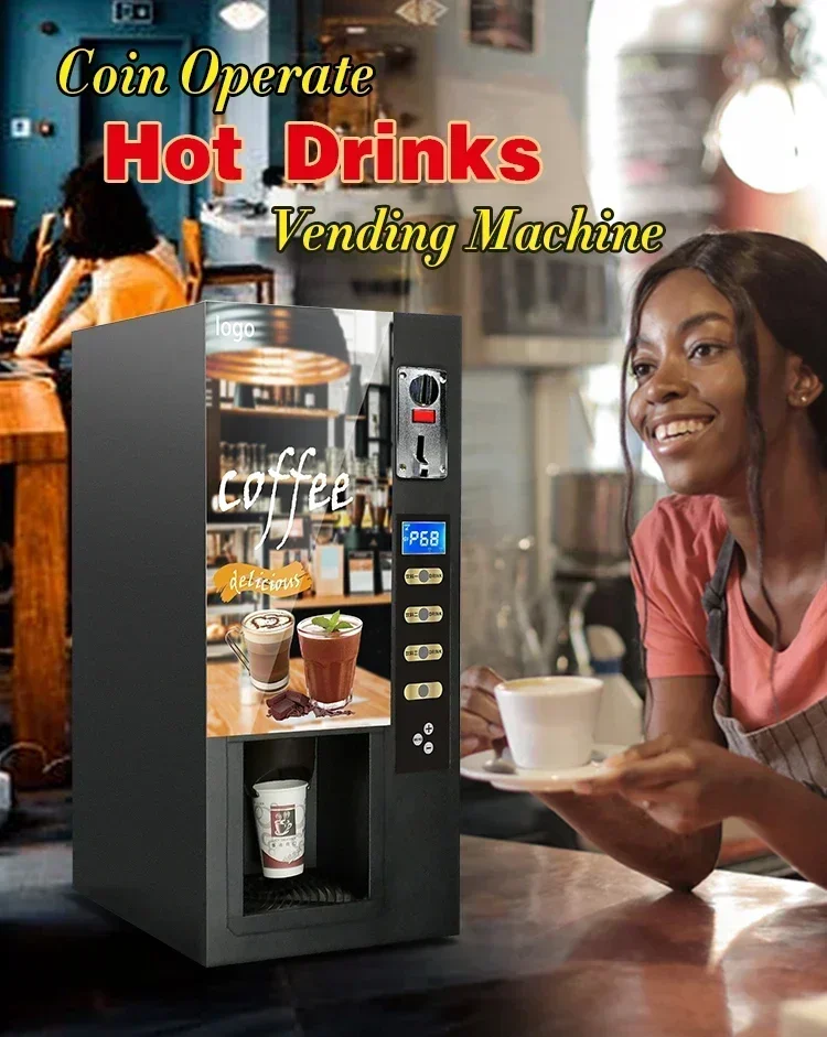 Ventas calientes Mini máquina expendedora de café expreso Máquina expendedora de bebidas calientes 3 sabores de bebidas calientes