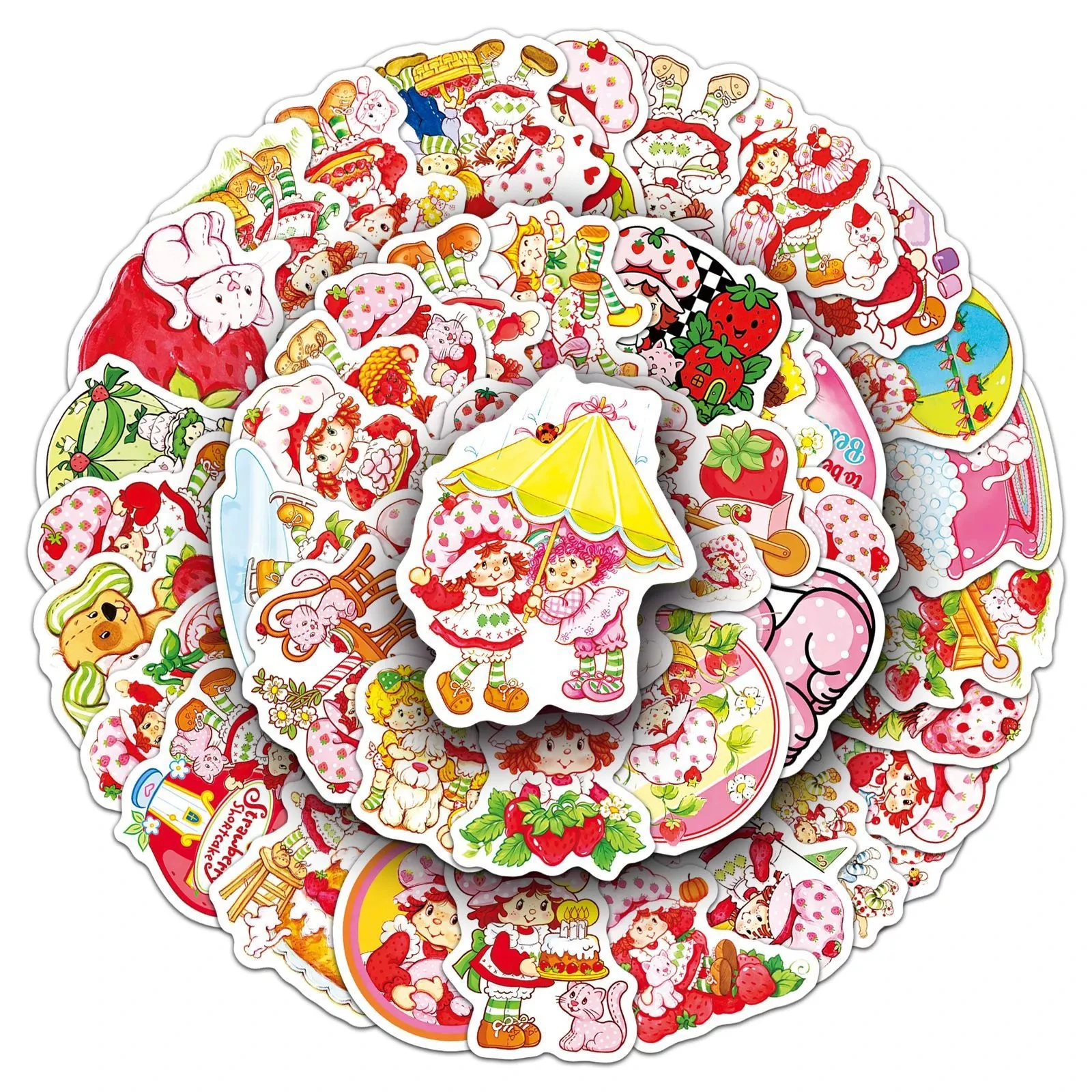 50 Pcs Strawberry Cartoon Stickers Cartoon Sweet Waterproof Vinyl Decals for Laptop Phone Case Luggage Water Bottle Journal image 6