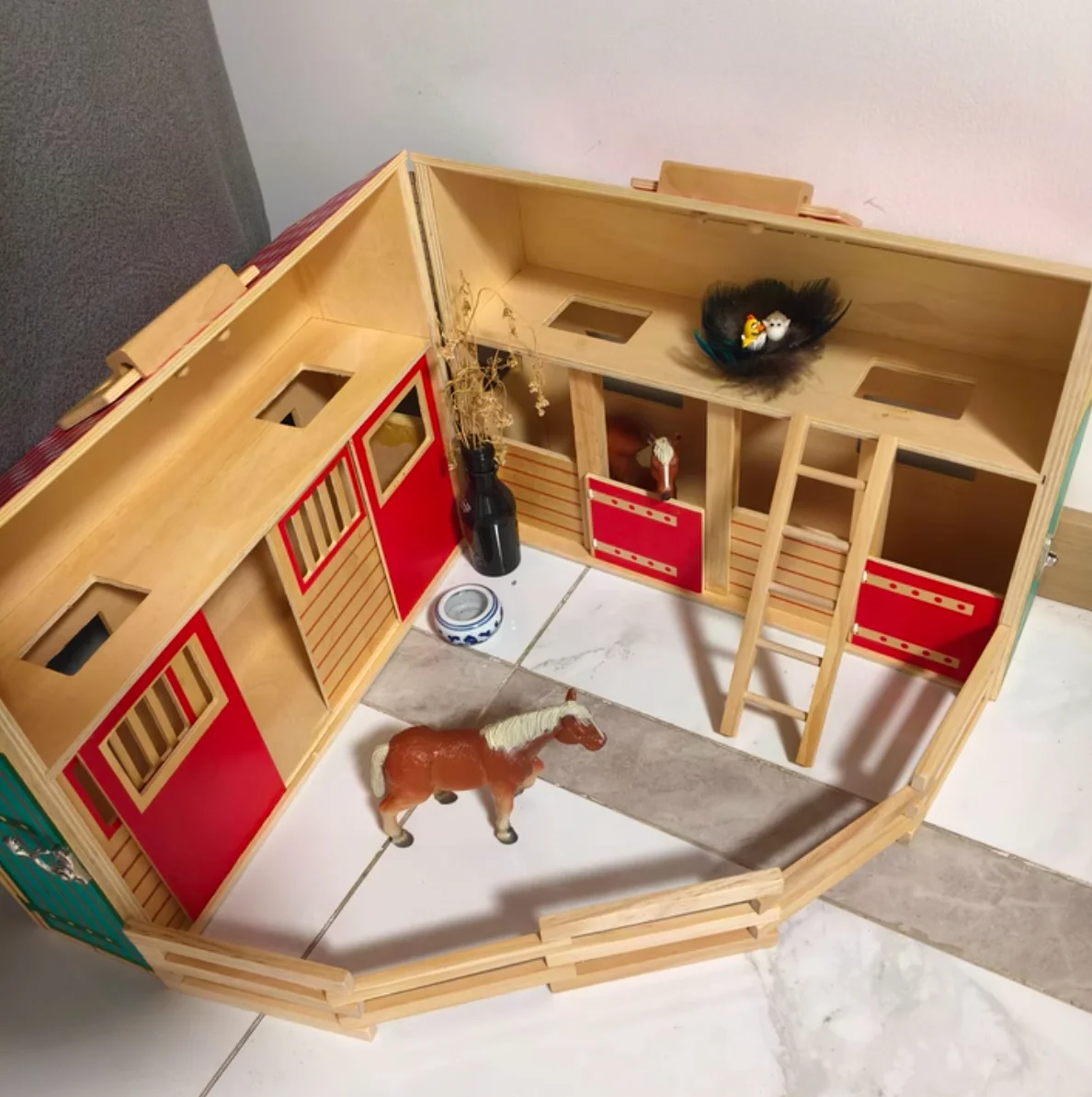 Boerderij Boerderij Huis Simulatie Scène Model Speelgoedset Dierplant Landschap Kinderen Speelgoed Accessoires Pd97